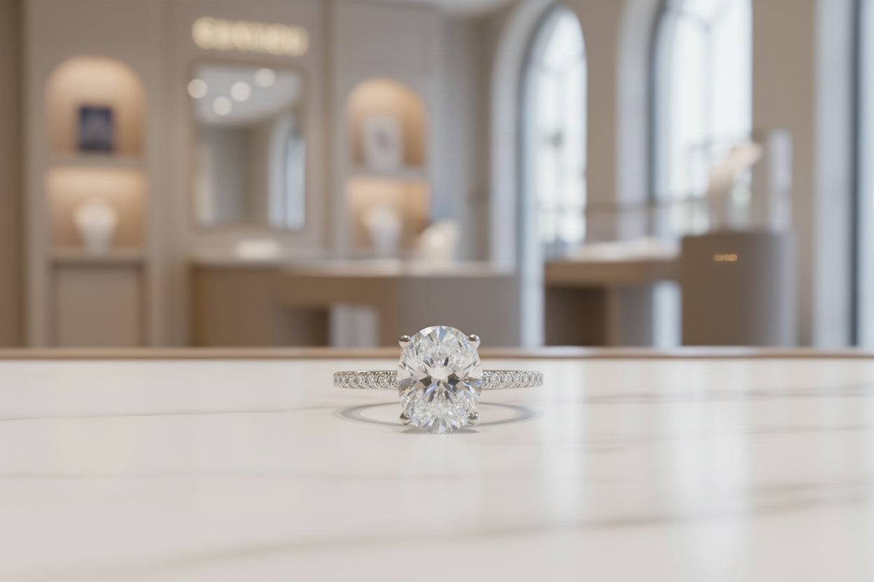 Maison Oval Cut Promise Band Ring