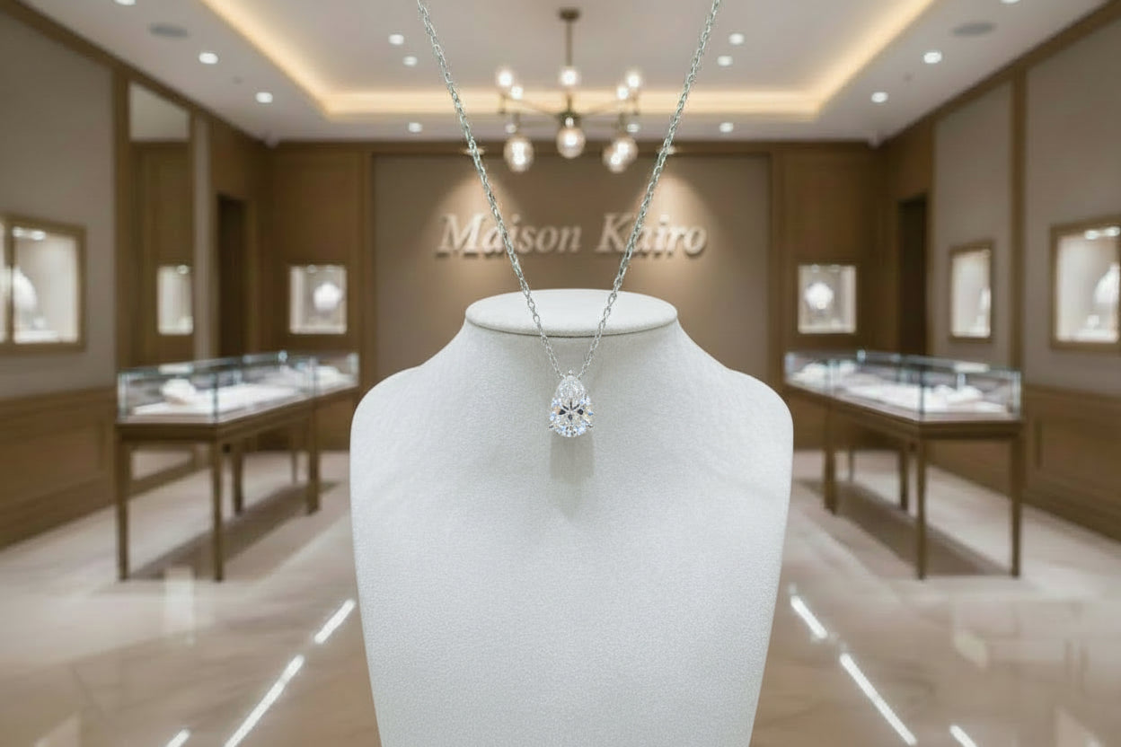 Luxe Pear Moissanite Pendant Necklace