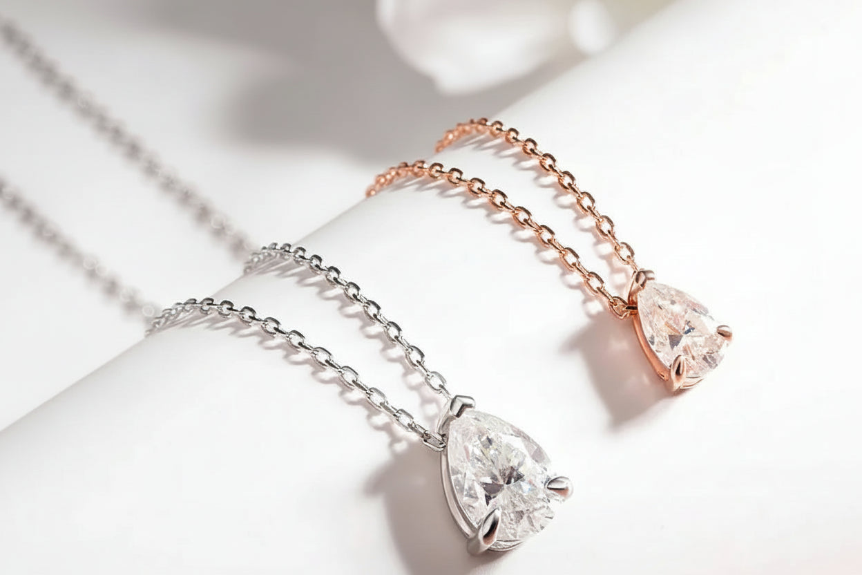Luxe Pear Moissanite Pendant Necklace