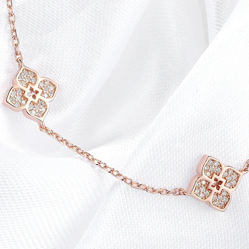 Moissanite Paved Flower Choker